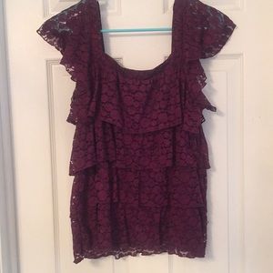 Purple lace blouse